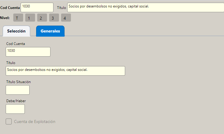 La ficha de una cuenta concreta.