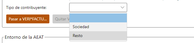 Las dos opciones: Sociedad o Resto.